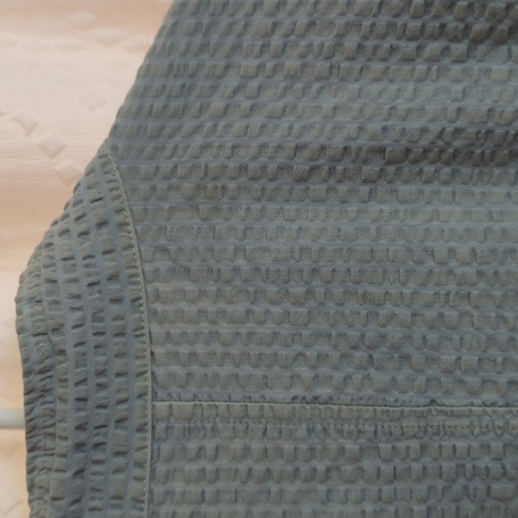 Focus Linen Blend Women's 3/4 Sleeve Button Up Top Large Light Blue Crinkle GUC - Picture 6 of 6